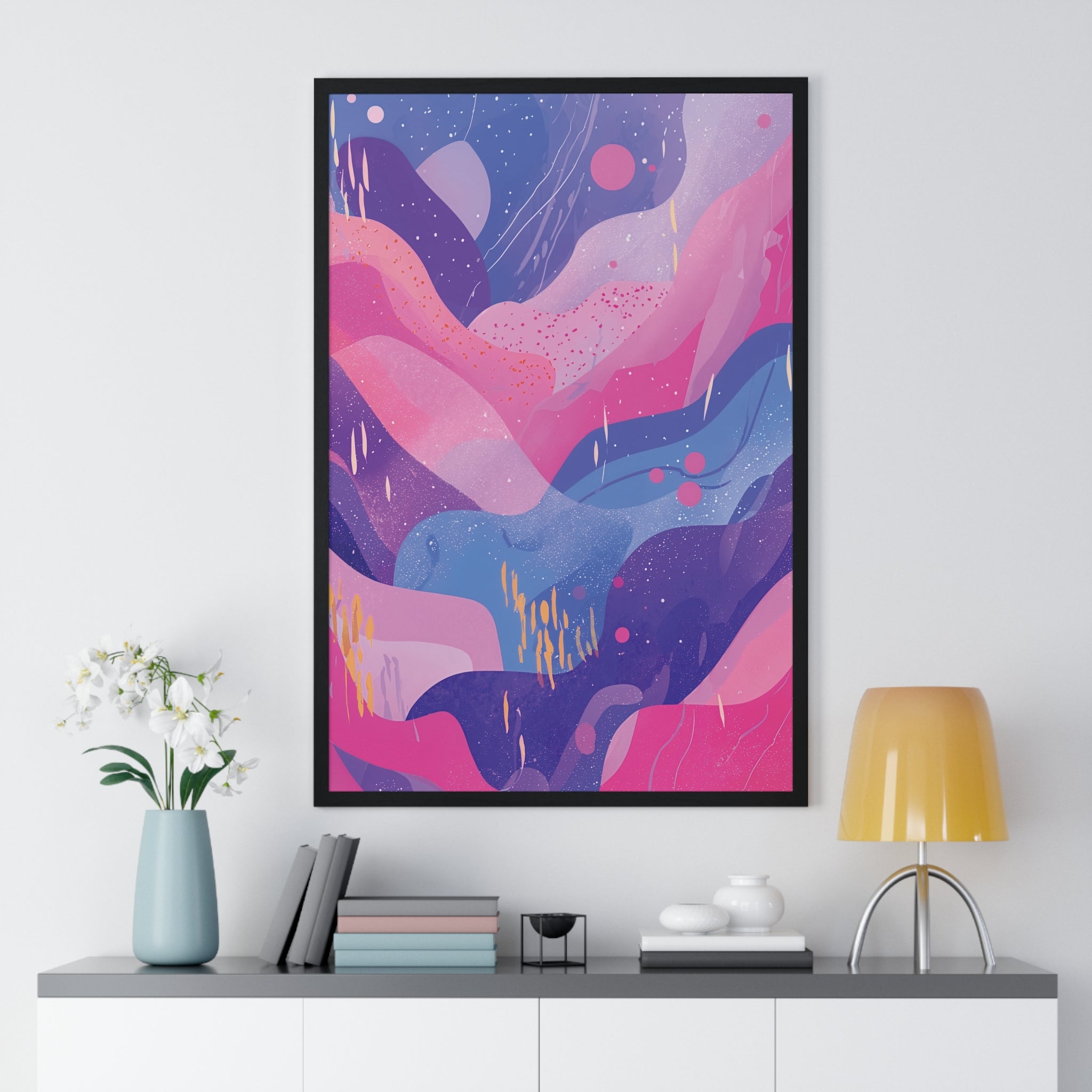 Celestial Currents: An Abstract Landscape Art Poster