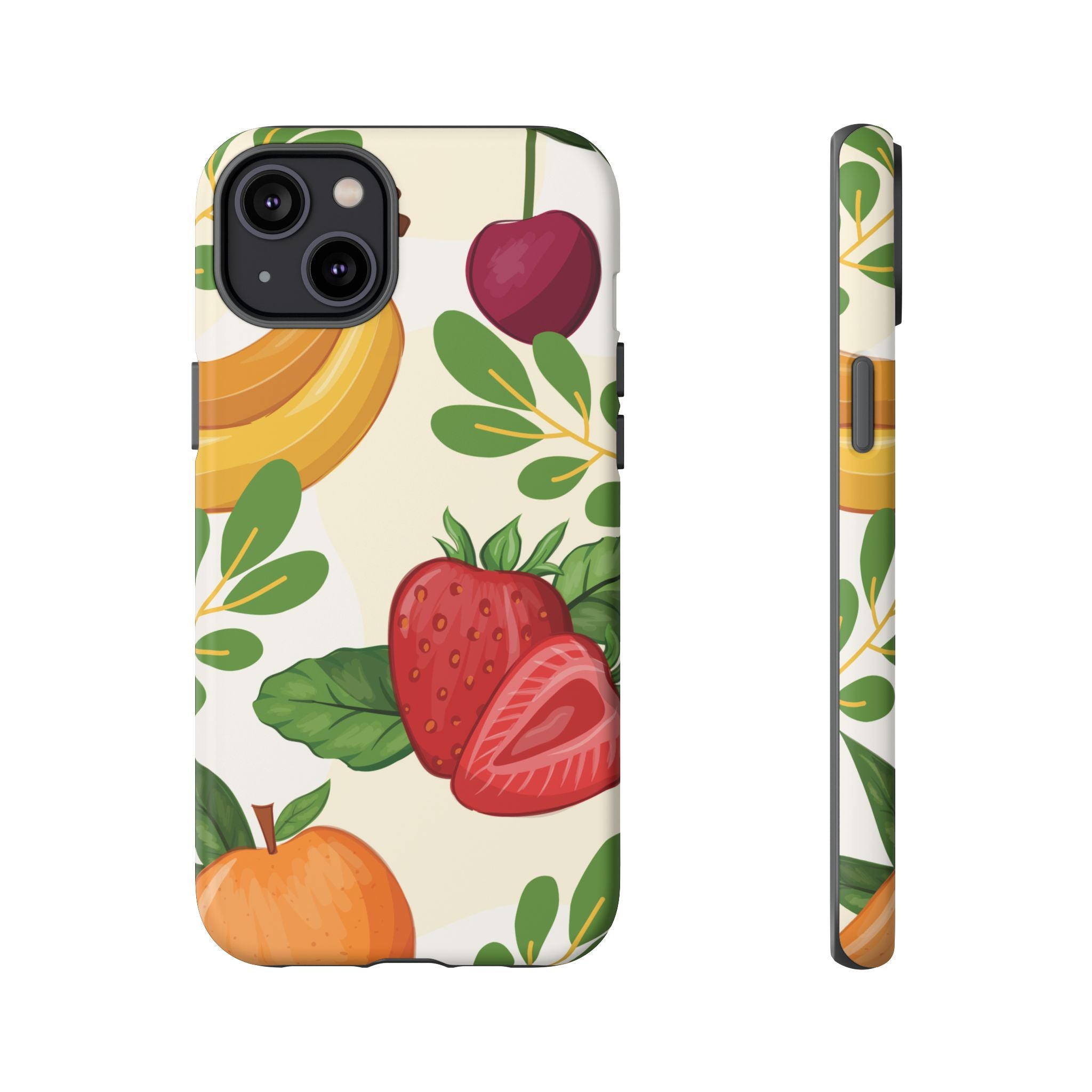 Fruit Pattern Tough Case — Floral Strawberry & Banana Phone Cover