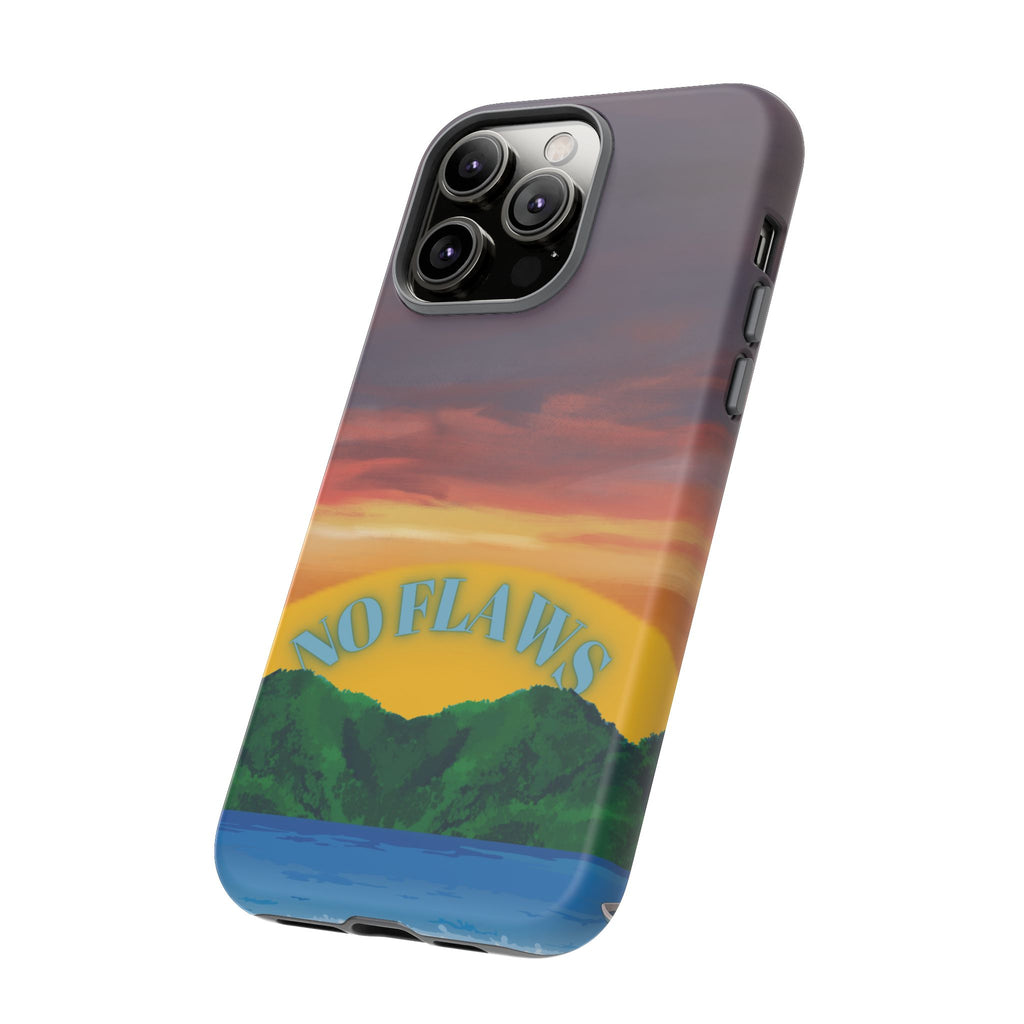 Sunset 'No Flaws' Tough Phone Case — Tropical Beach Protective Cover