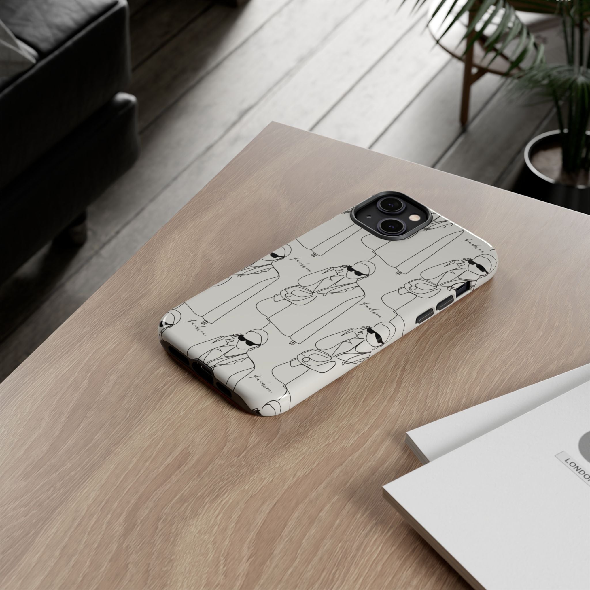 Fashion Sketch Phone Case — Minimalist Chic Designer Pattern