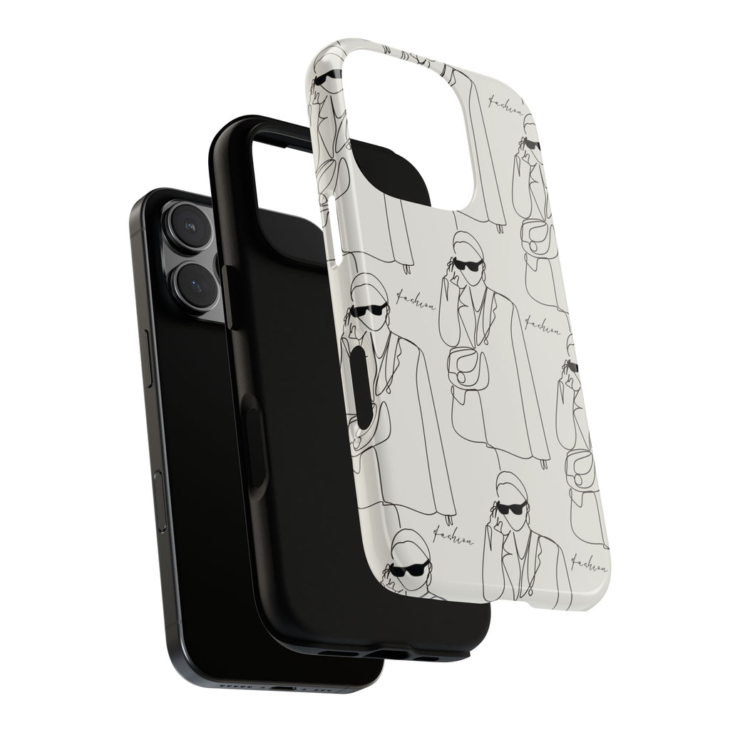 Fashion Sketch Phone Case — Minimalist Chic Designer Pattern