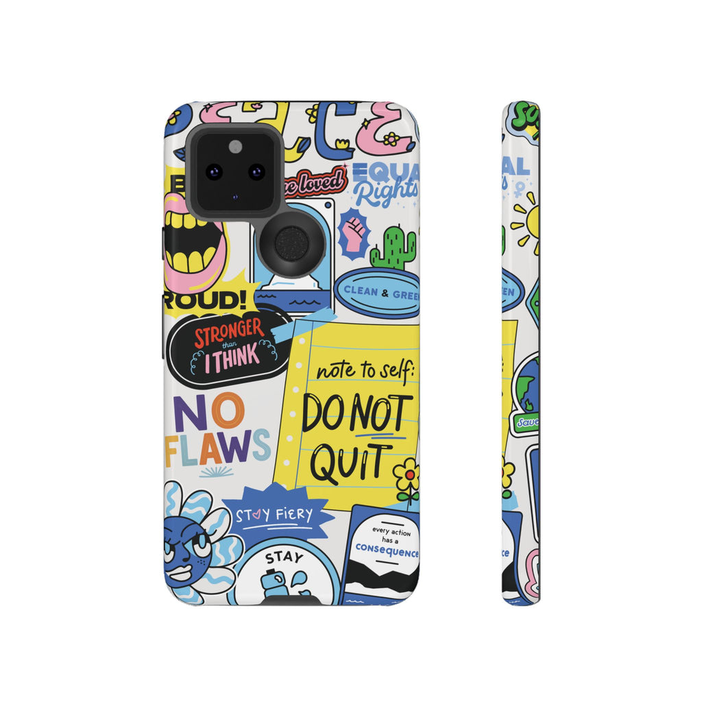 Sticker Collage Phone Case — Motivational "Do Not Quit" Protective Cover