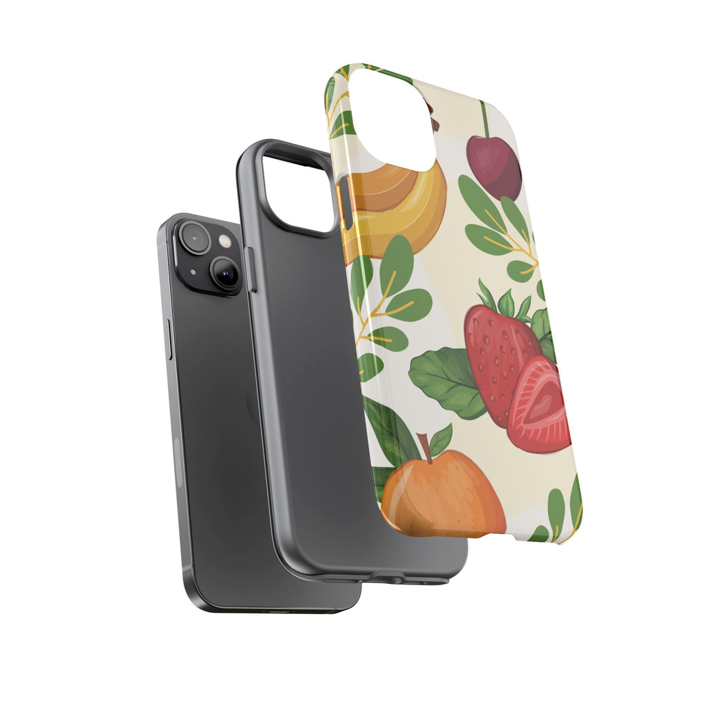 Fruit Pattern Tough Case — Floral Strawberry & Banana Phone Cover