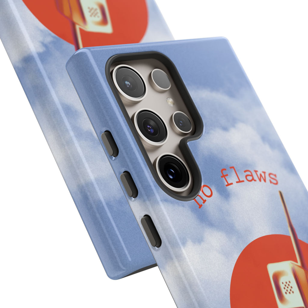 Retro “No Flaws” Phone Tough Case — Vintage 90s Aesthetic Protective Phone Case