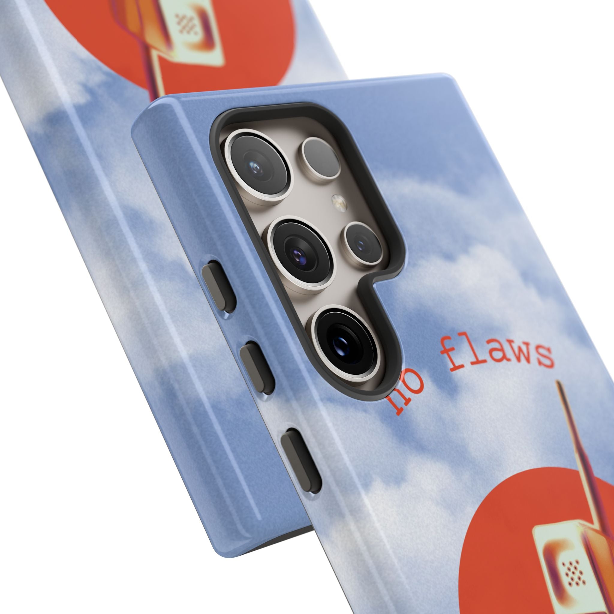 Retro “No Flaws” Phone Tough Case — Vintage 90s Aesthetic Protective Phone Case