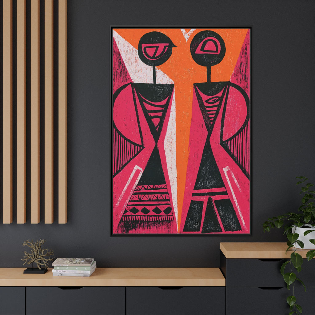 Abstract Figures in Pink & Orange