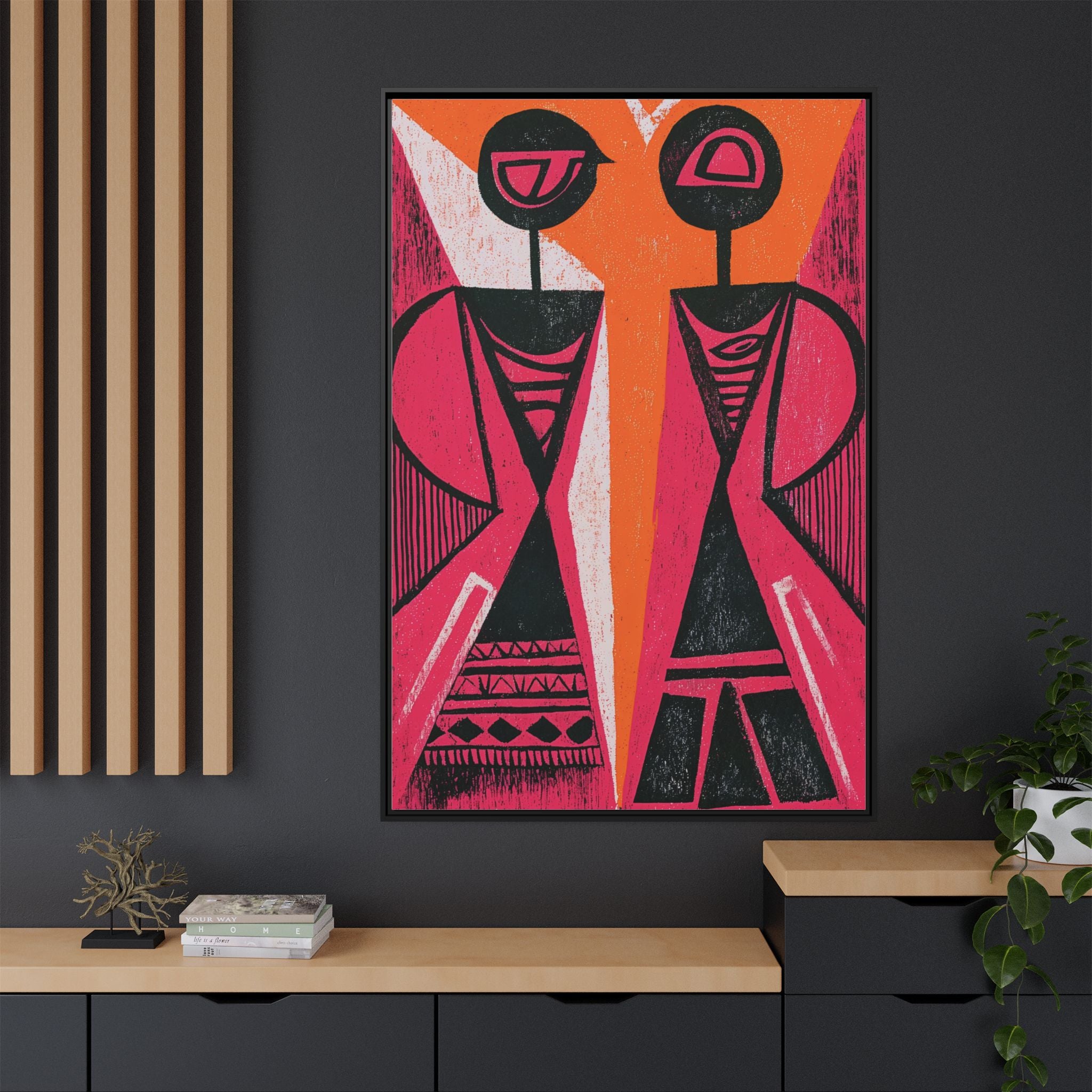 Abstract Figures in Pink & Orange