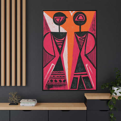 Abstract Figures in Pink & Orange