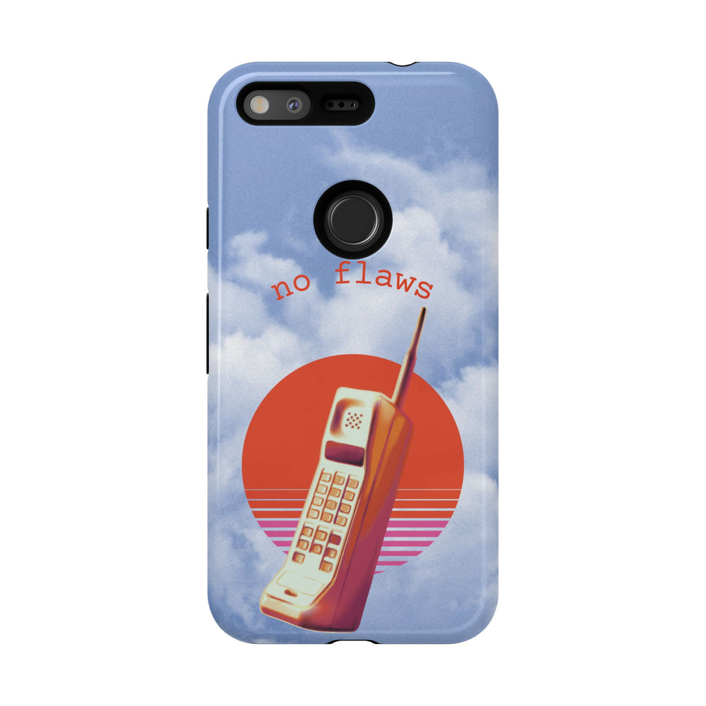 Retro “No Flaws” Phone Tough Case — Vintage 90s Aesthetic Protective Phone Case