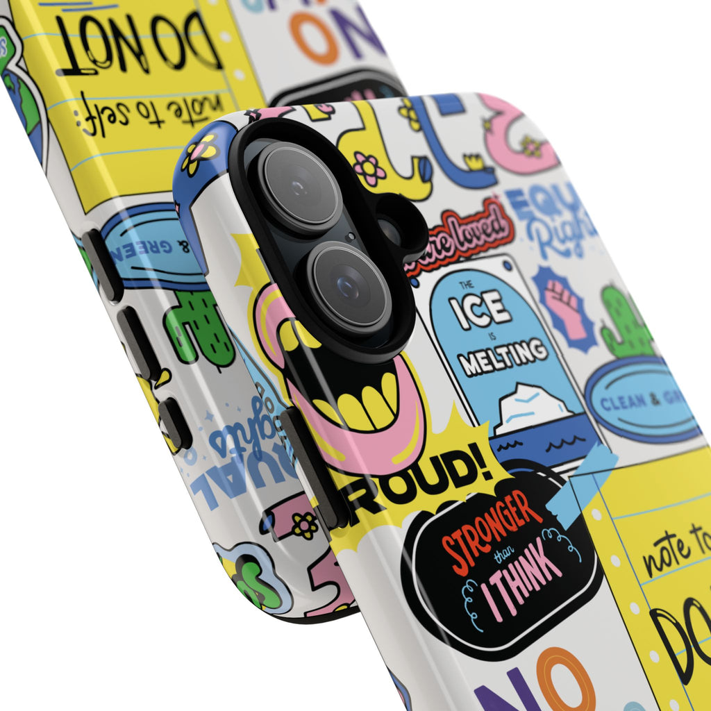 Sticker Collage Phone Case — Motivational "Do Not Quit" Protective Cover