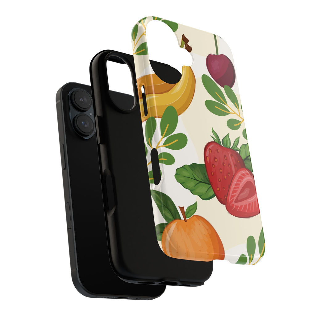 Fruit Pattern Tough Case — Floral Strawberry & Banana Phone Cover