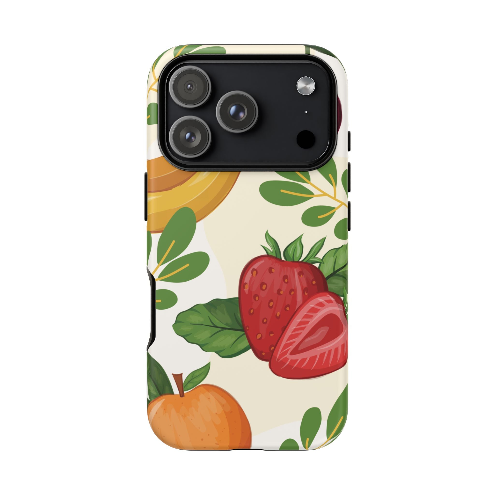 Fruit Pattern Tough Case — Floral Strawberry & Banana Phone Cover