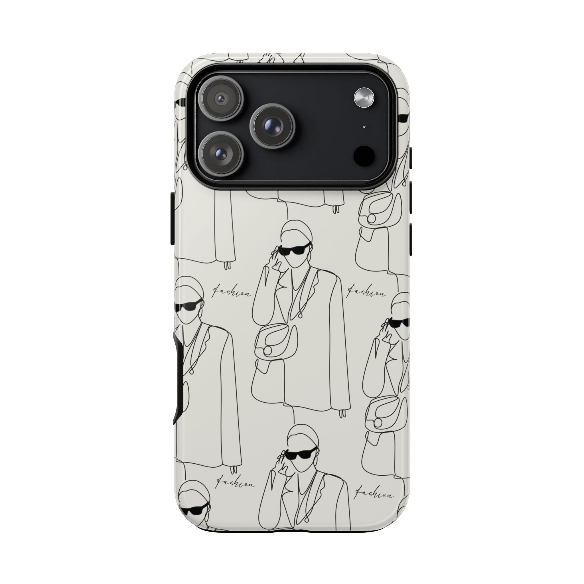Fashion Sketch Phone Case — Minimalist Chic Designer Pattern