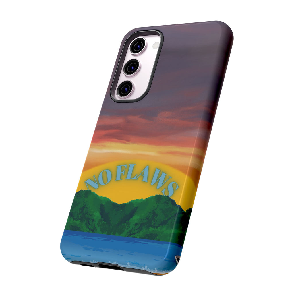 Sunset 'No Flaws' Tough Phone Case — Tropical Beach Protective Cover