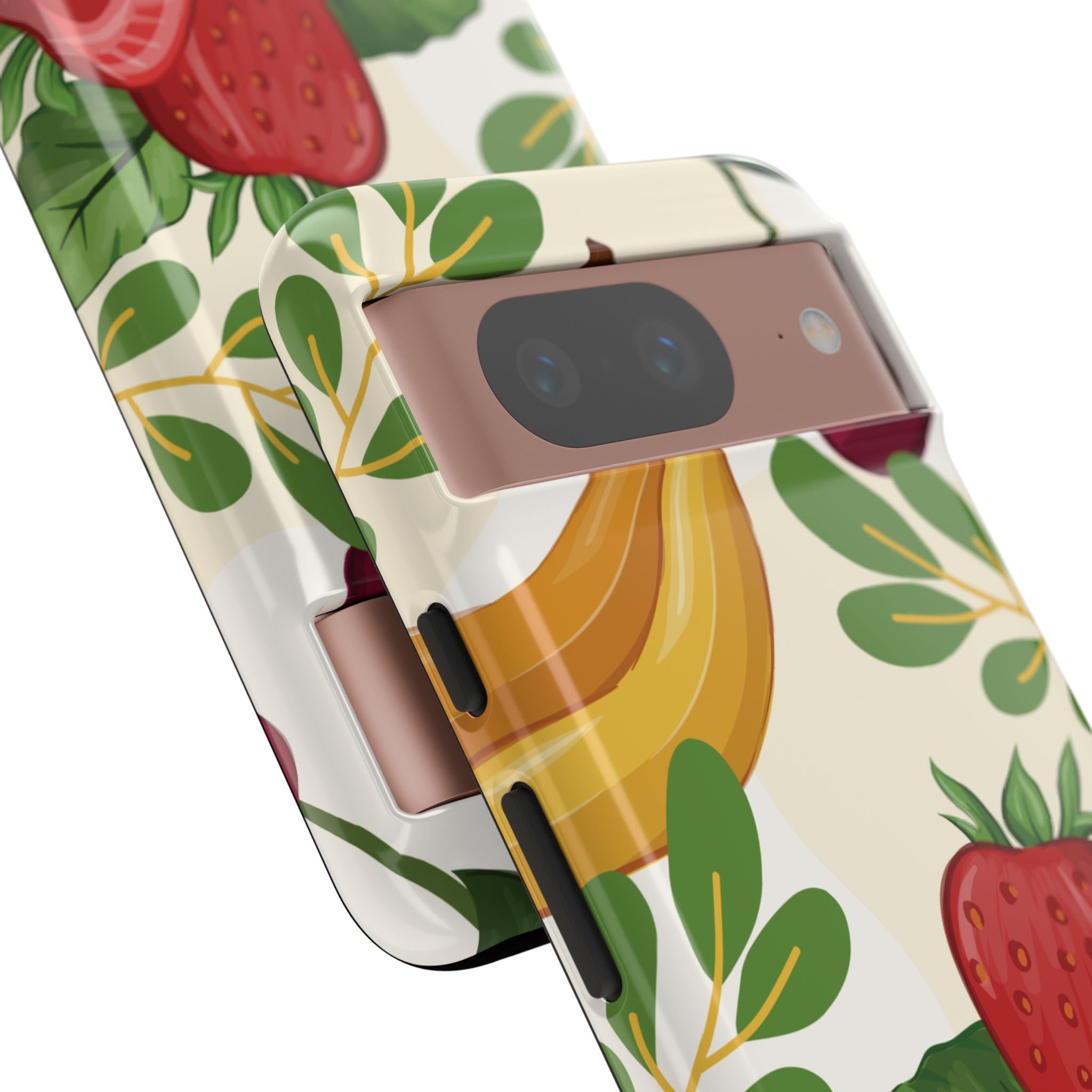 Fruit Pattern Tough Case — Floral Strawberry & Banana Phone Cover