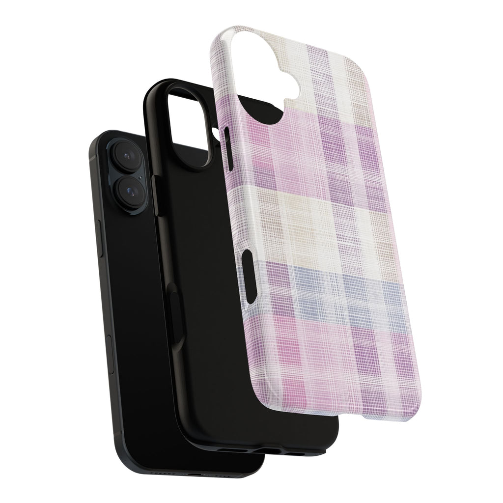 Pink Plaid Phone Case, Trendy Accessories, Birthday, Everyday Use, Tough Cases