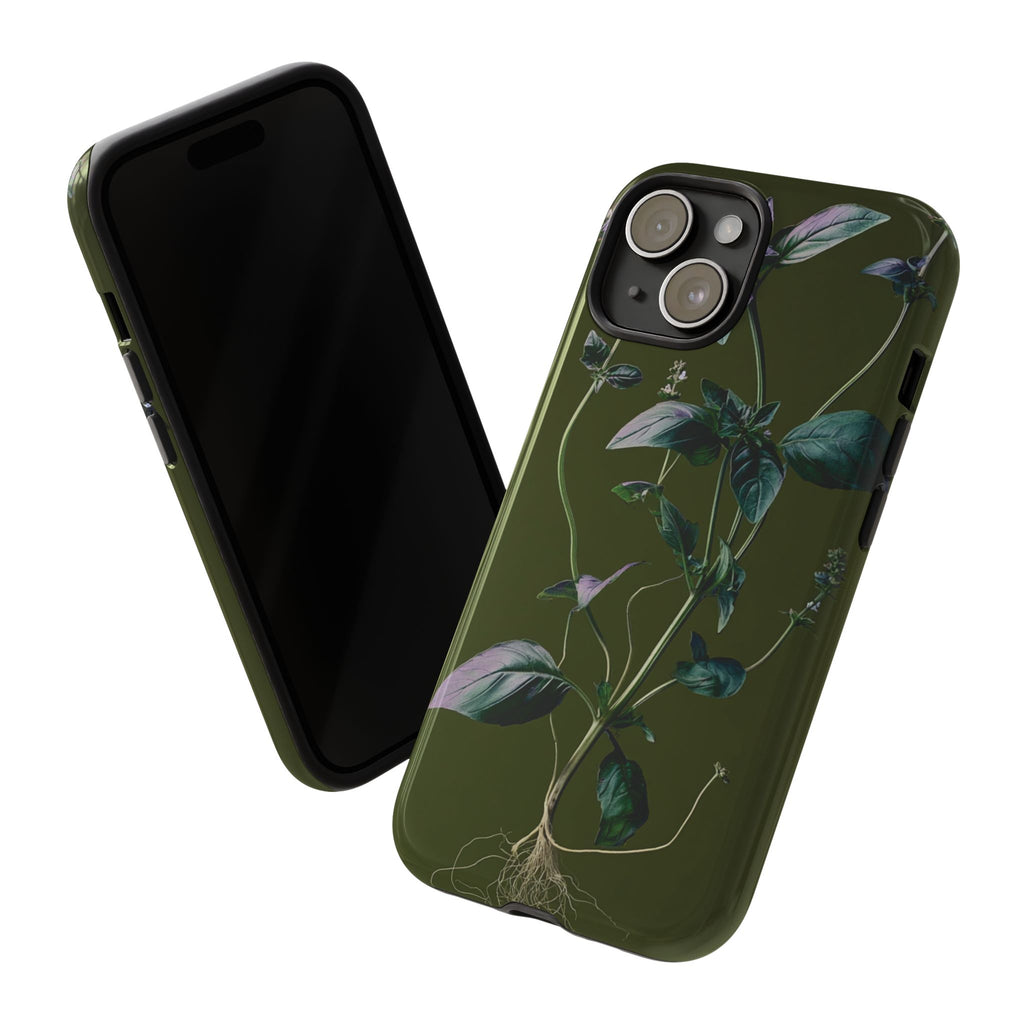 Green Botanical Phone Case, Floral Phone Cover, Nature Lover Gift