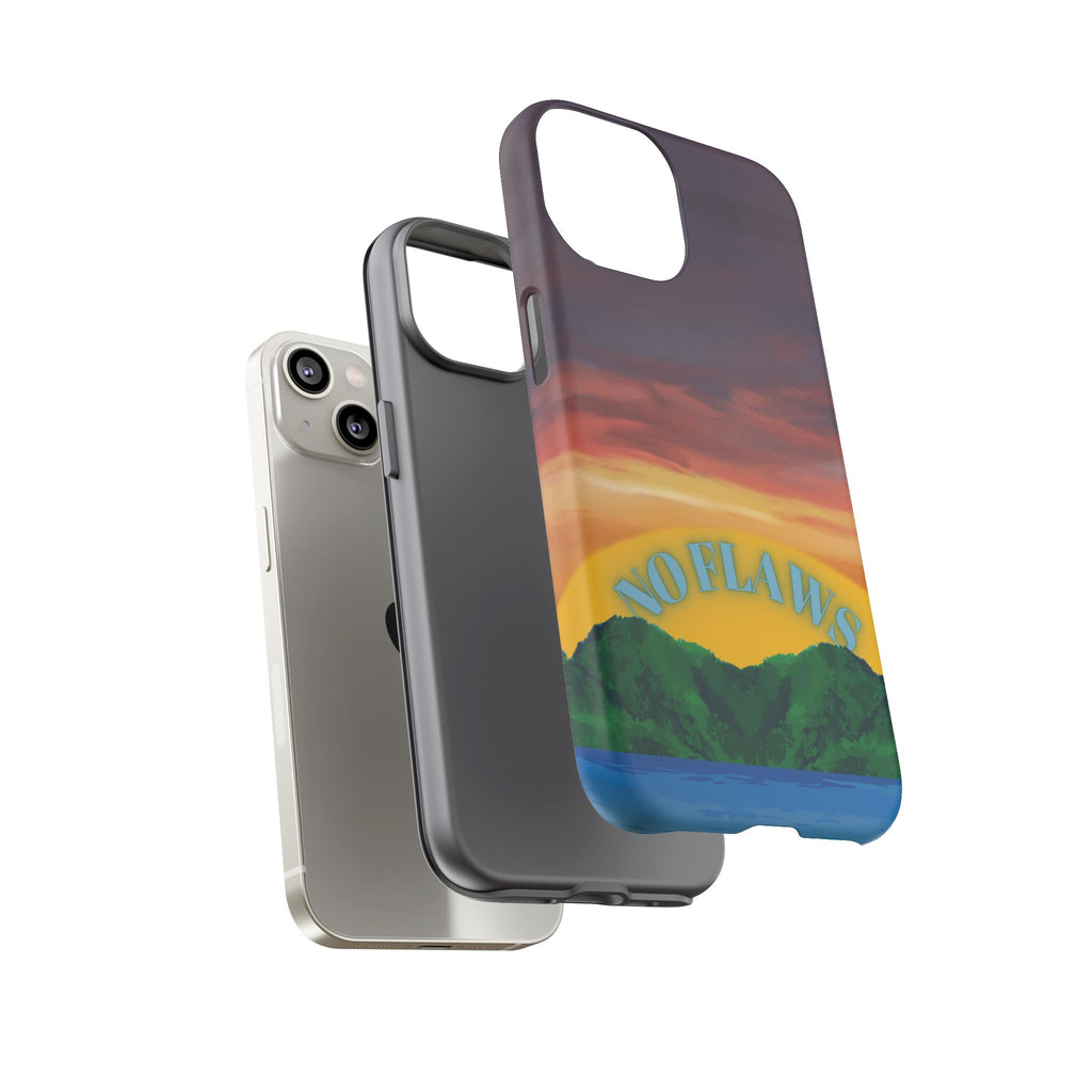 Sunset 'No Flaws' Tough Phone Case — Tropical Beach Protective Cover