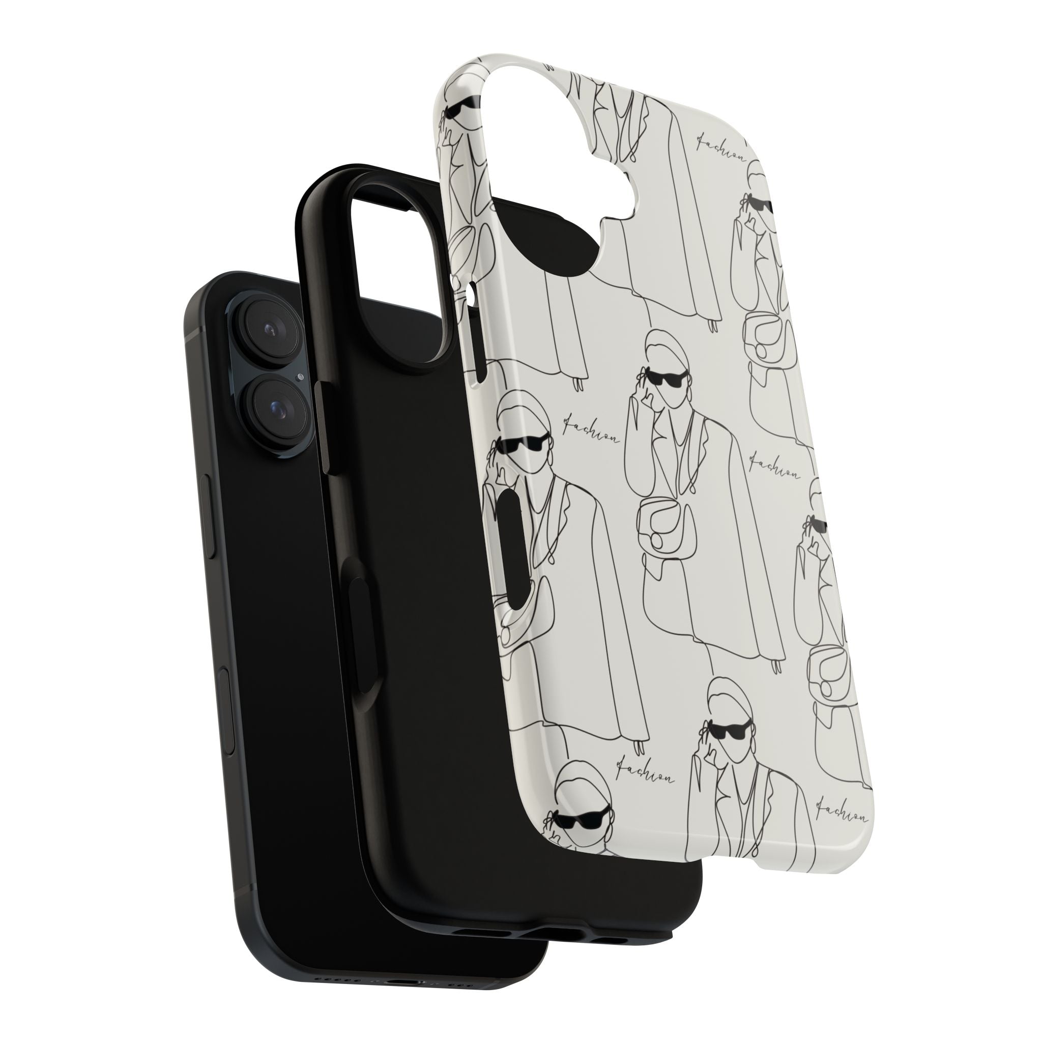 Fashion Sketch Phone Case — Minimalist Chic Designer Pattern