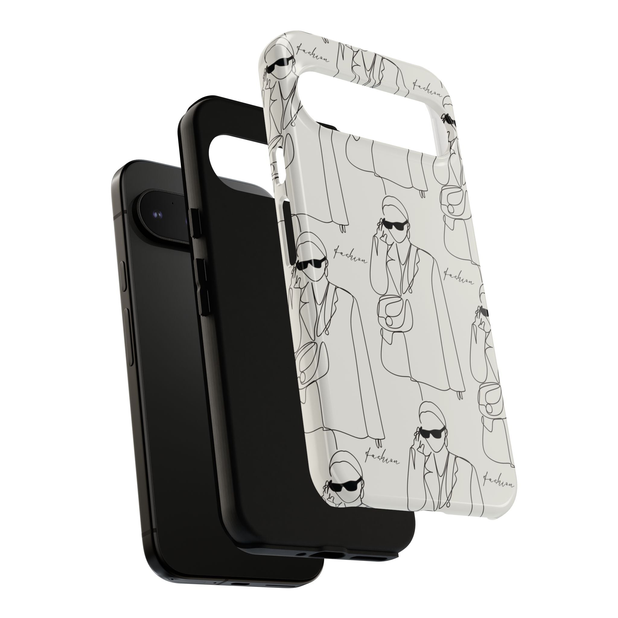 Fashion Sketch Phone Case — Minimalist Chic Designer Pattern