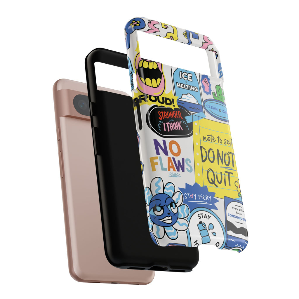 Sticker Collage Phone Case — Motivational "Do Not Quit" Protective Cover