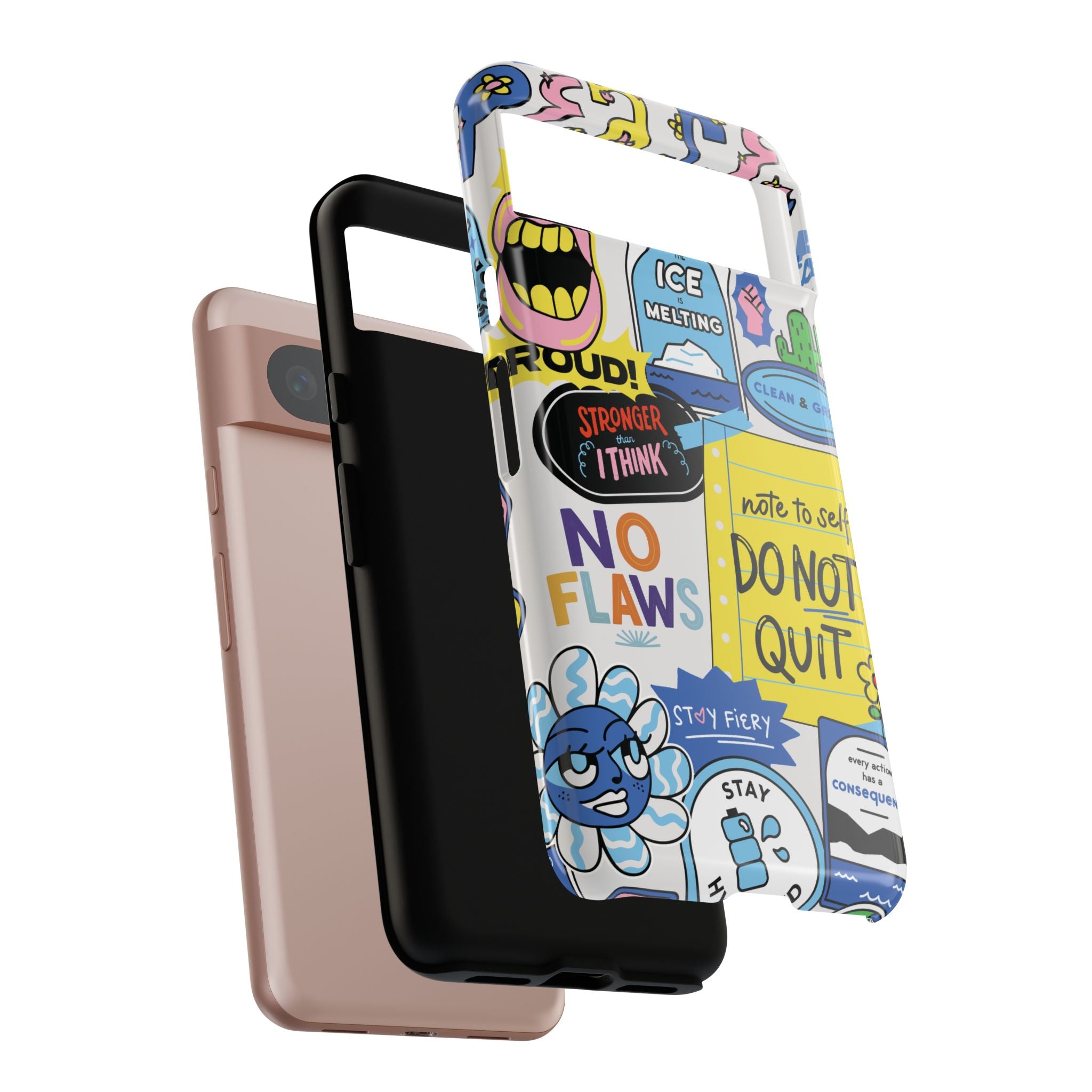 Sticker Collage Phone Case — Motivational "Do Not Quit" Protective Cover