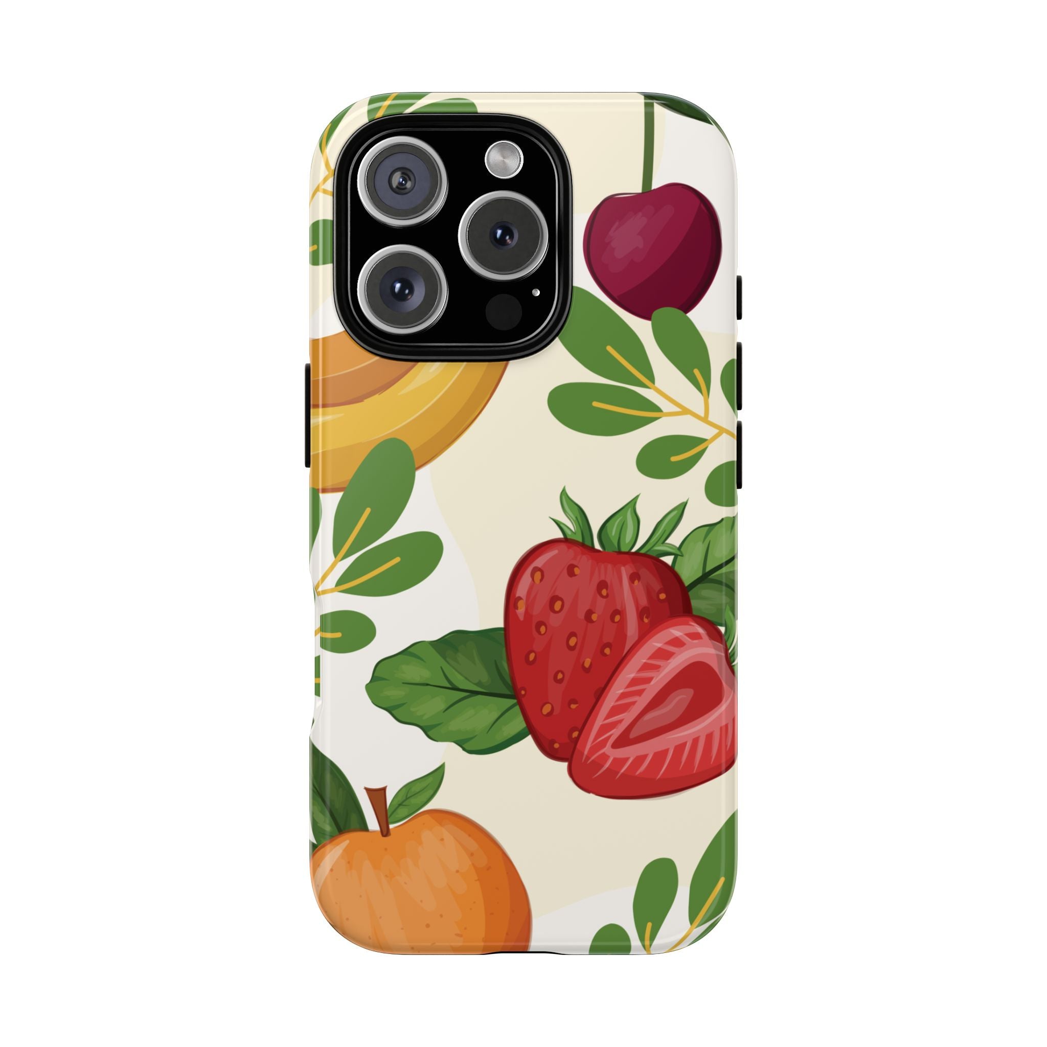 Fruit Pattern Tough Case — Floral Strawberry & Banana Phone Cover