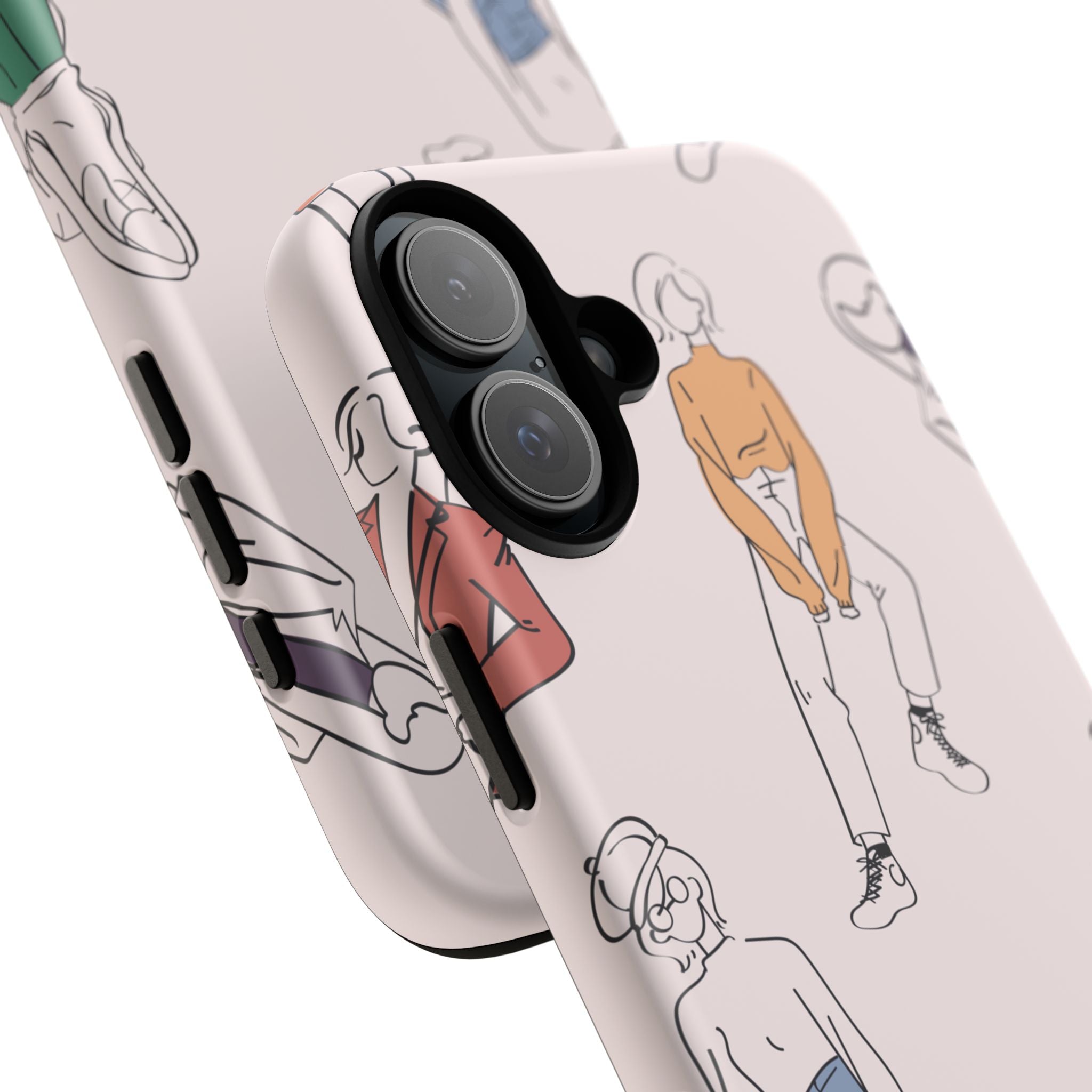 Dancing Women Pattern Phone Case — Chic Pastel Protective Phone Cover