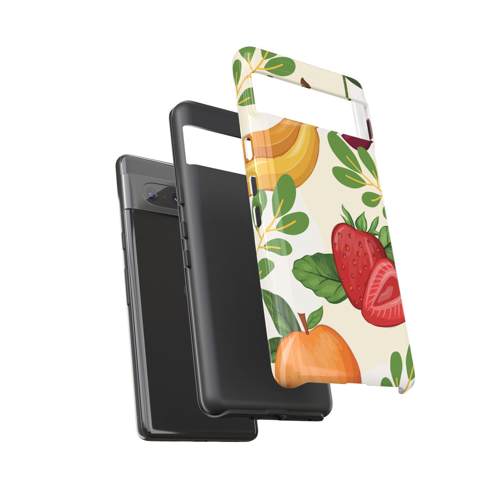 Fruit Pattern Tough Case — Floral Strawberry & Banana Phone Cover