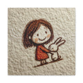 Cute Girl with Bunny Matte Canvas Wall Art – Stretched 1.25"