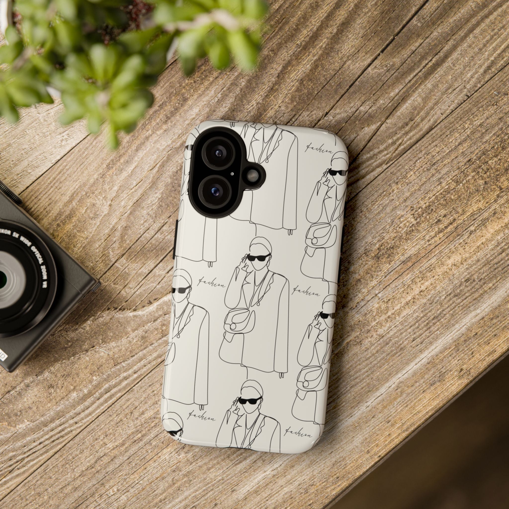 Fashion Sketch Phone Case — Minimalist Chic Designer Pattern