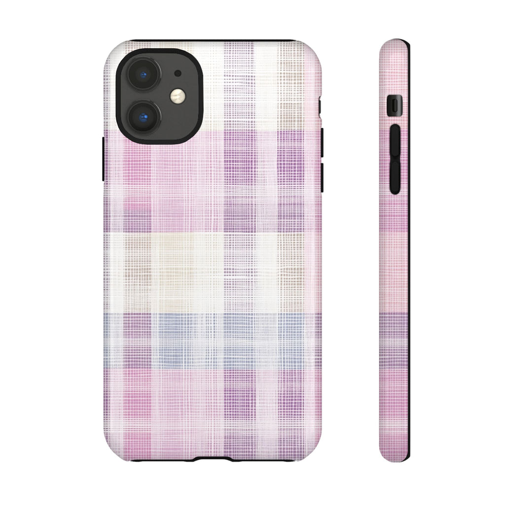 Pink Plaid Phone Case, Trendy Accessories, Birthday, Everyday Use, Tough Cases