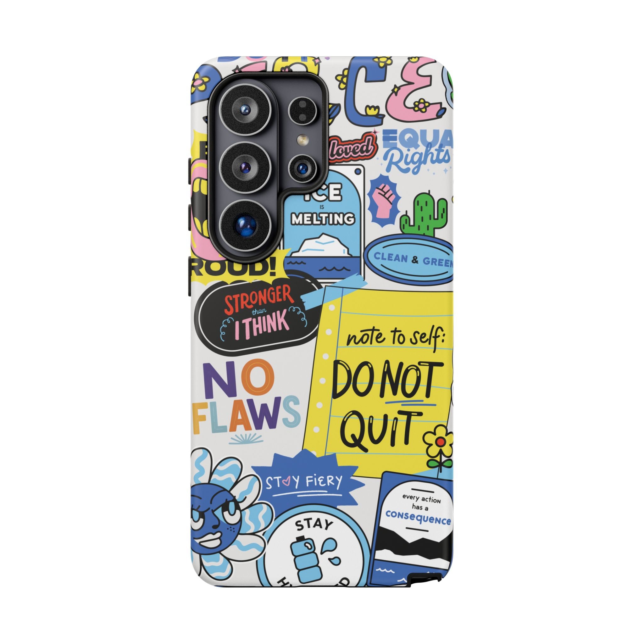 Sticker Collage Phone Case — Motivational "Do Not Quit" Protective Cover