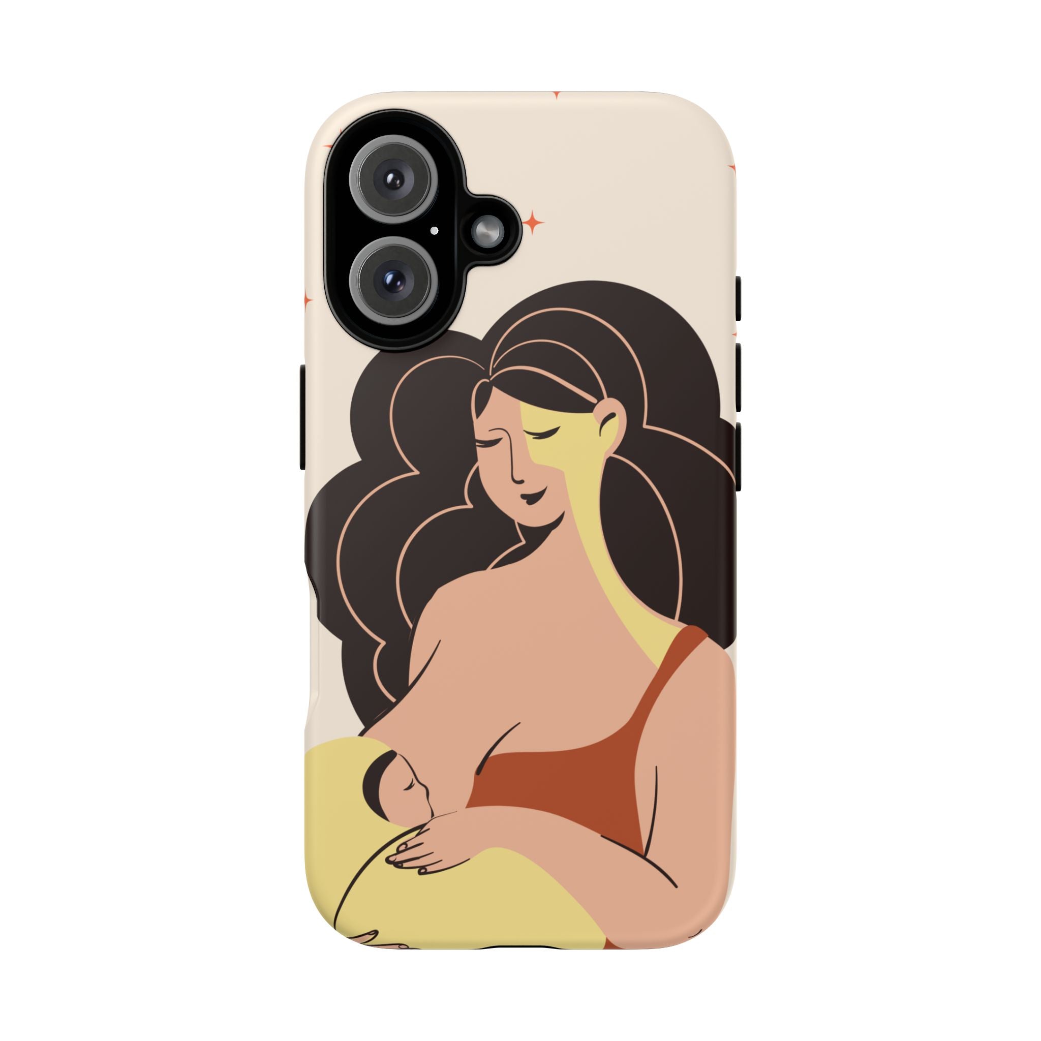 Mother Nursing Baby Illustration, Soft Pastel Mom & Child Protective Cover