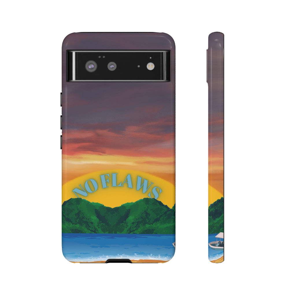 Sunset 'No Flaws' Tough Phone Case — Tropical Beach Protective Cover