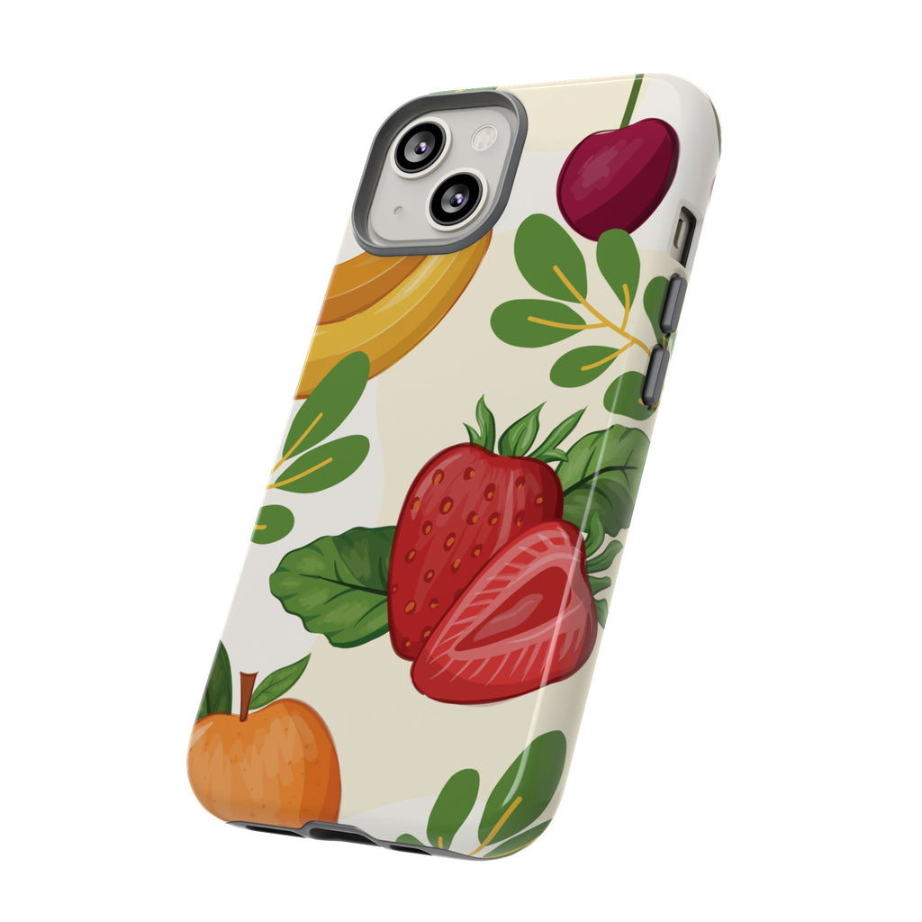 Fruit Pattern Tough Case — Floral Strawberry & Banana Phone Cover