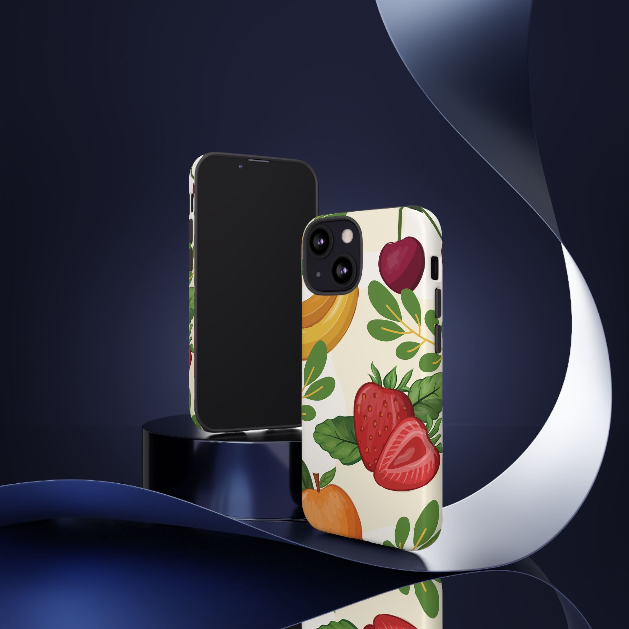 Fruit Pattern Tough Case — Floral Strawberry & Banana Phone Cover