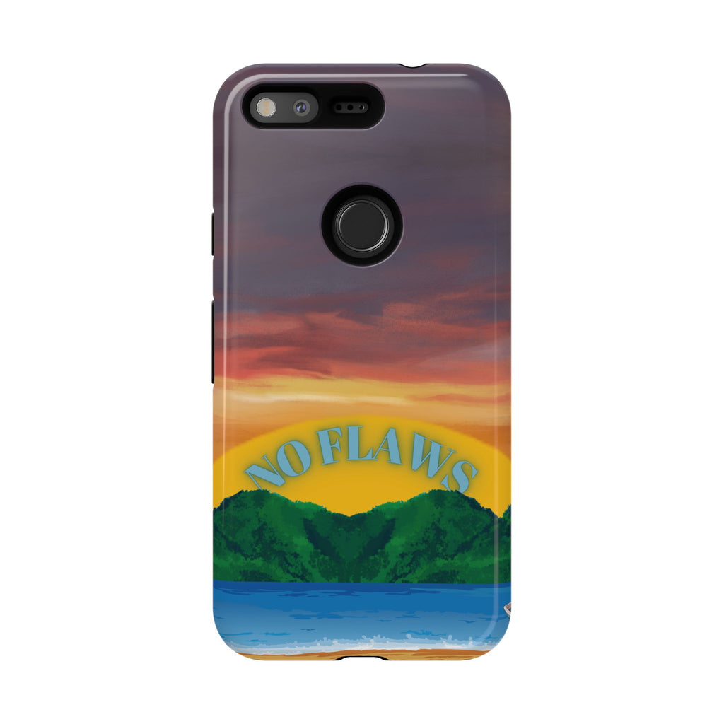 Sunset 'No Flaws' Tough Phone Case — Tropical Beach Protective Cover