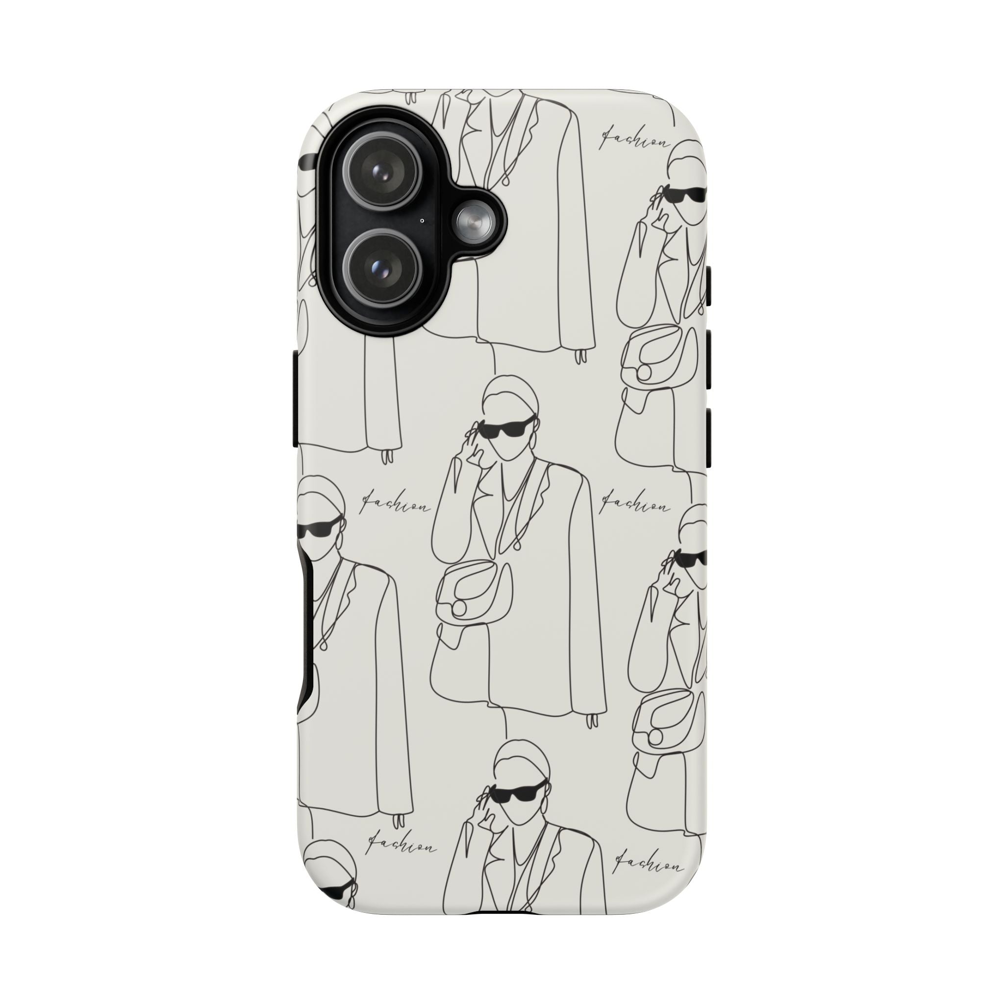 Fashion Sketch Phone Case — Minimalist Chic Designer Pattern