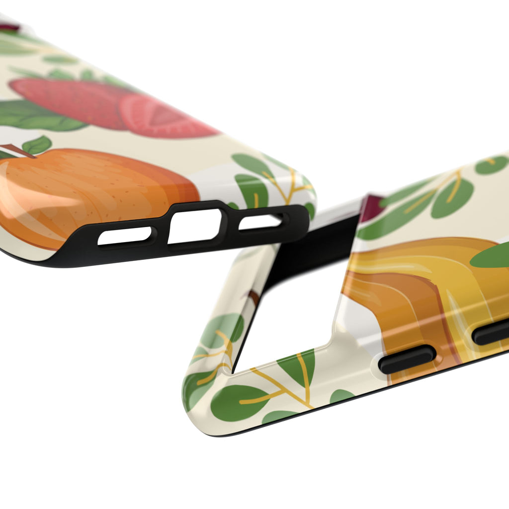 Fruit Pattern Tough Case — Floral Strawberry & Banana Phone Cover