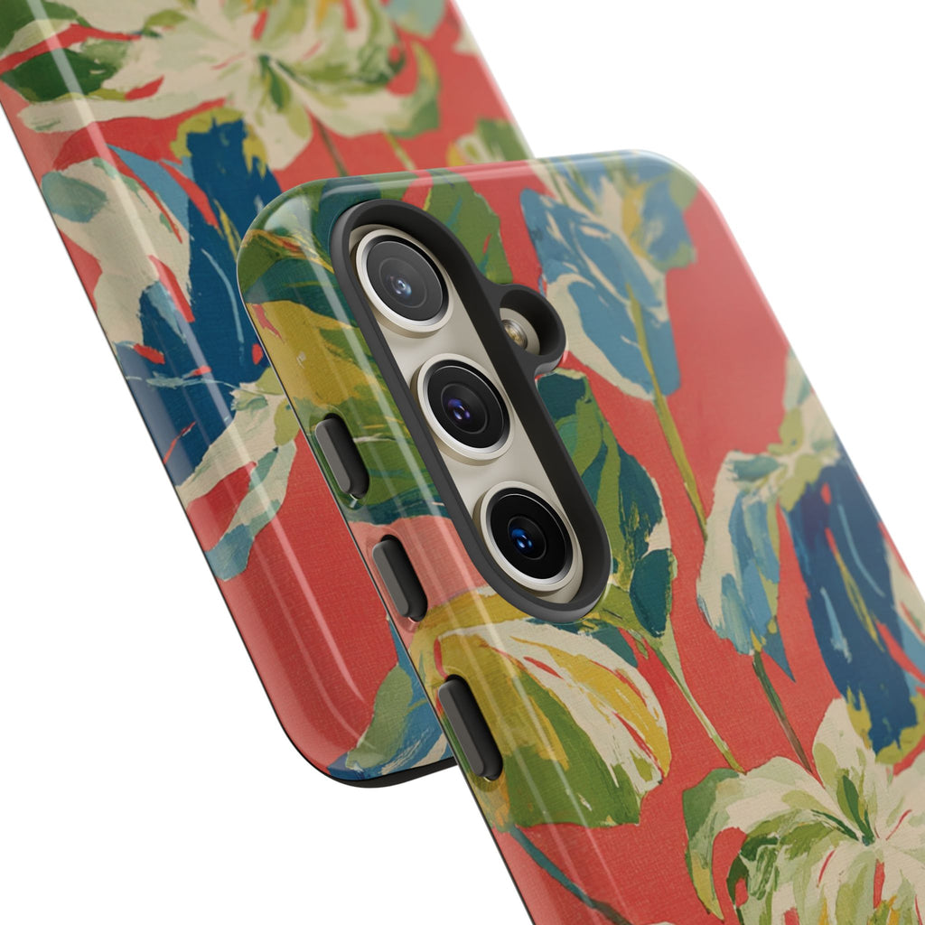 Tropical Phone Case, Floral Tough Case, Vibrant Phone Cover for Summer