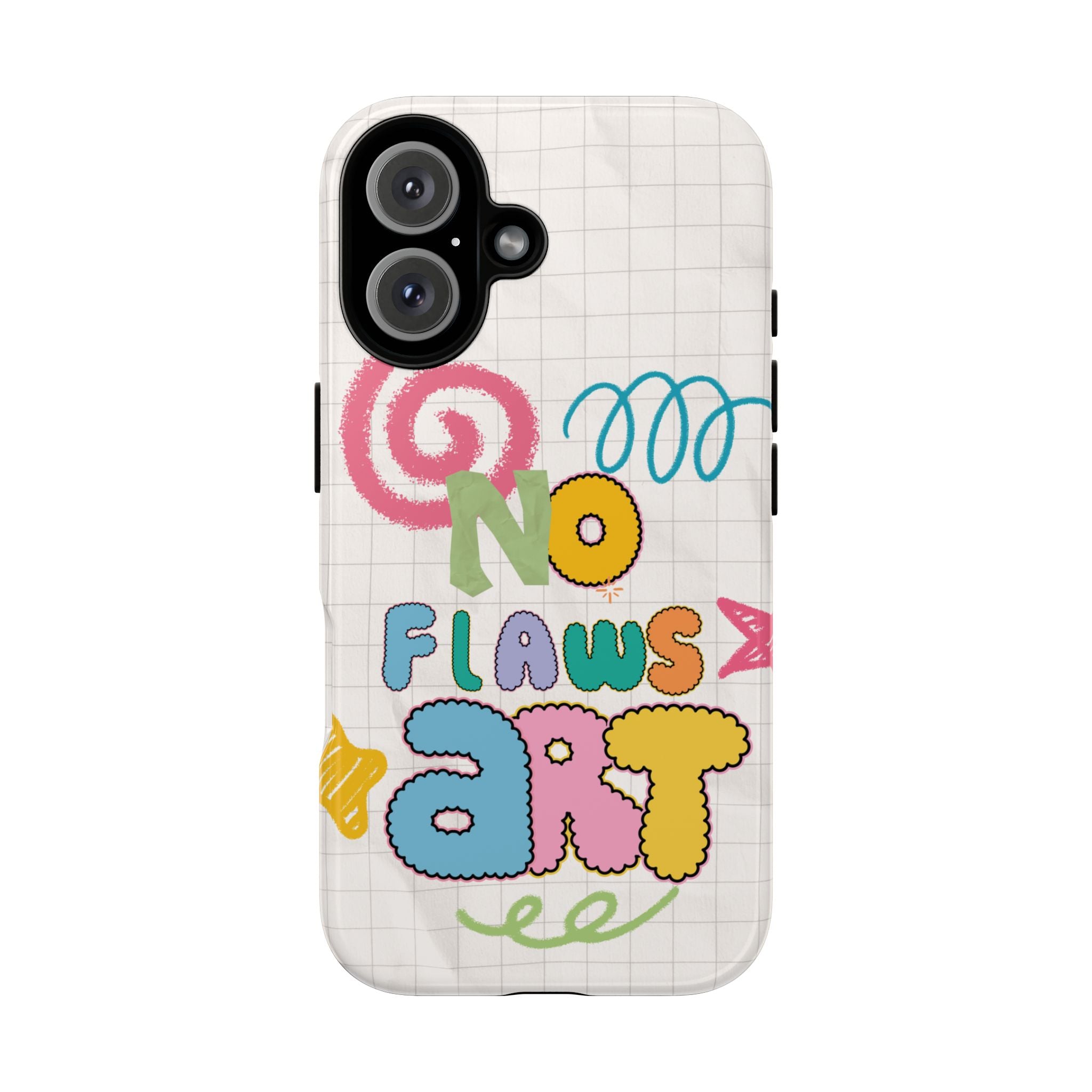 No Flaws Art Phone Case – Cute Doodle Protective Phone Cover
