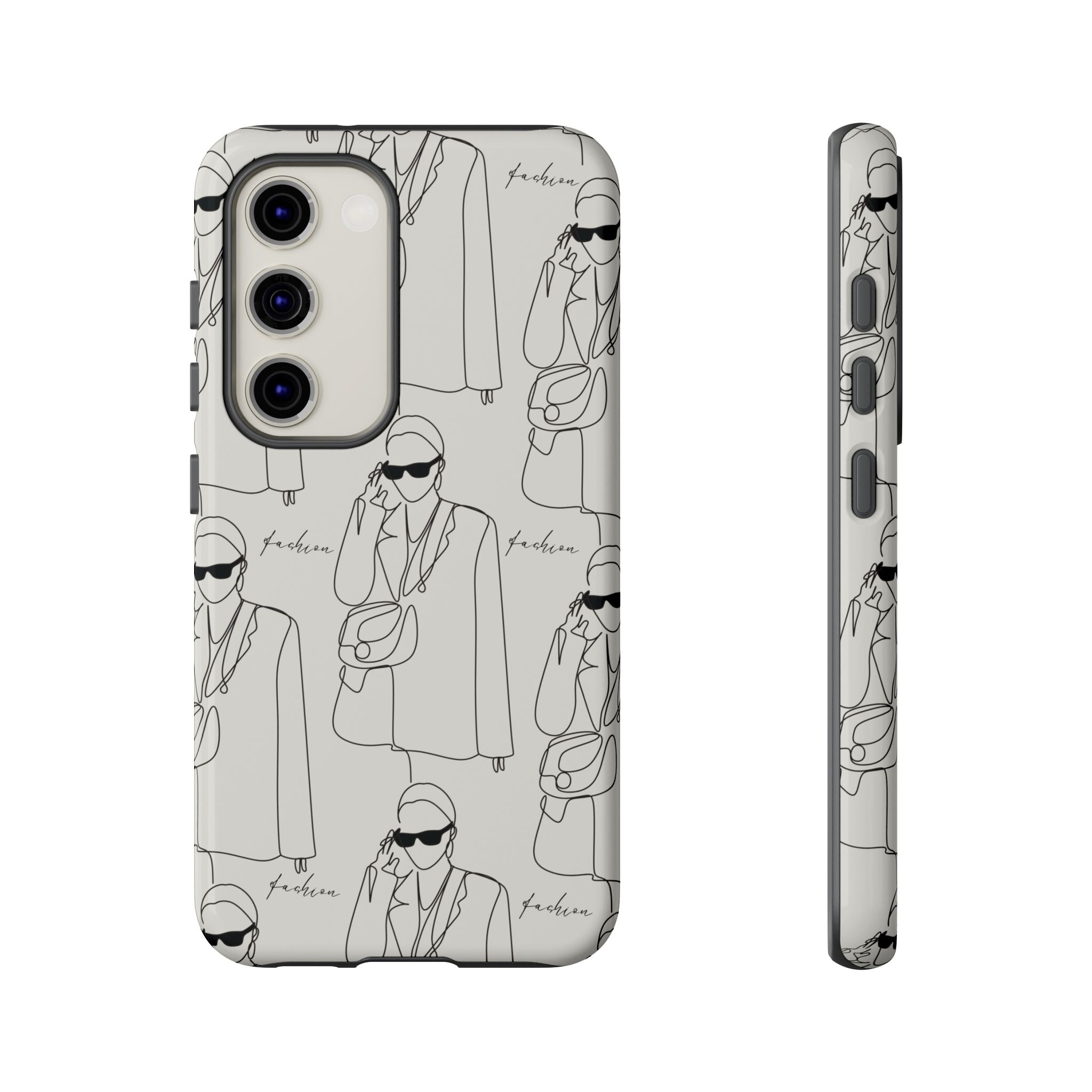 Fashion Sketch Phone Case — Minimalist Chic Designer Pattern