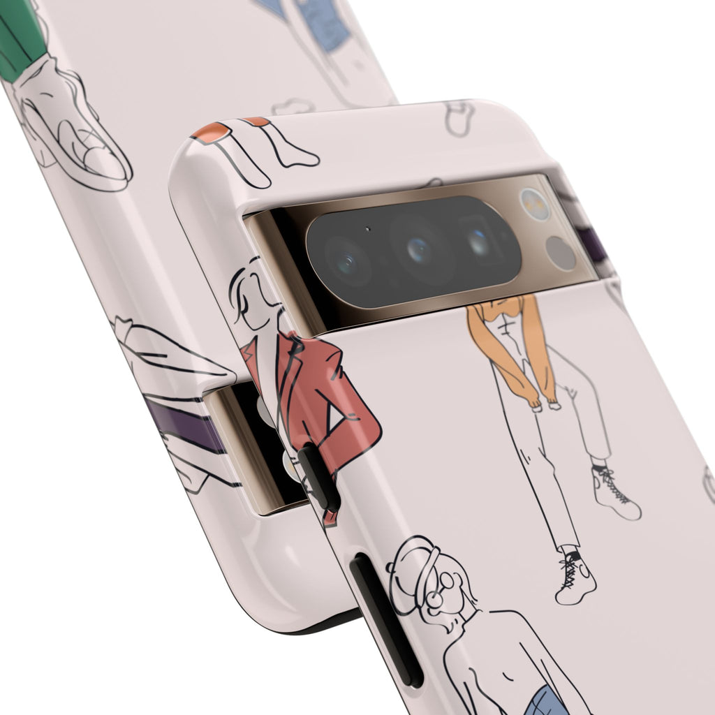 Dancing Women Pattern Phone Case — Chic Pastel Protective Phone Cover