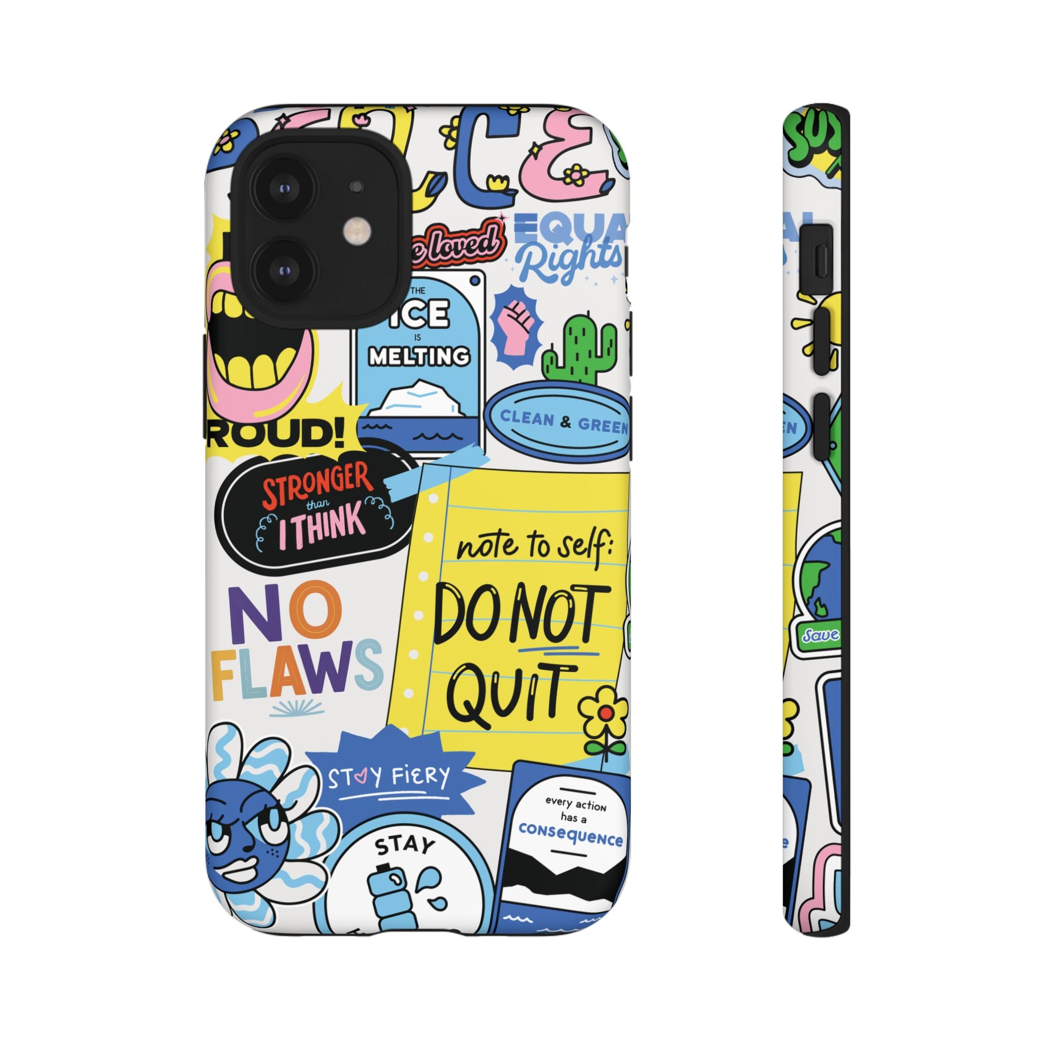 Sticker Collage Phone Case — Motivational "Do Not Quit" Protective Cover