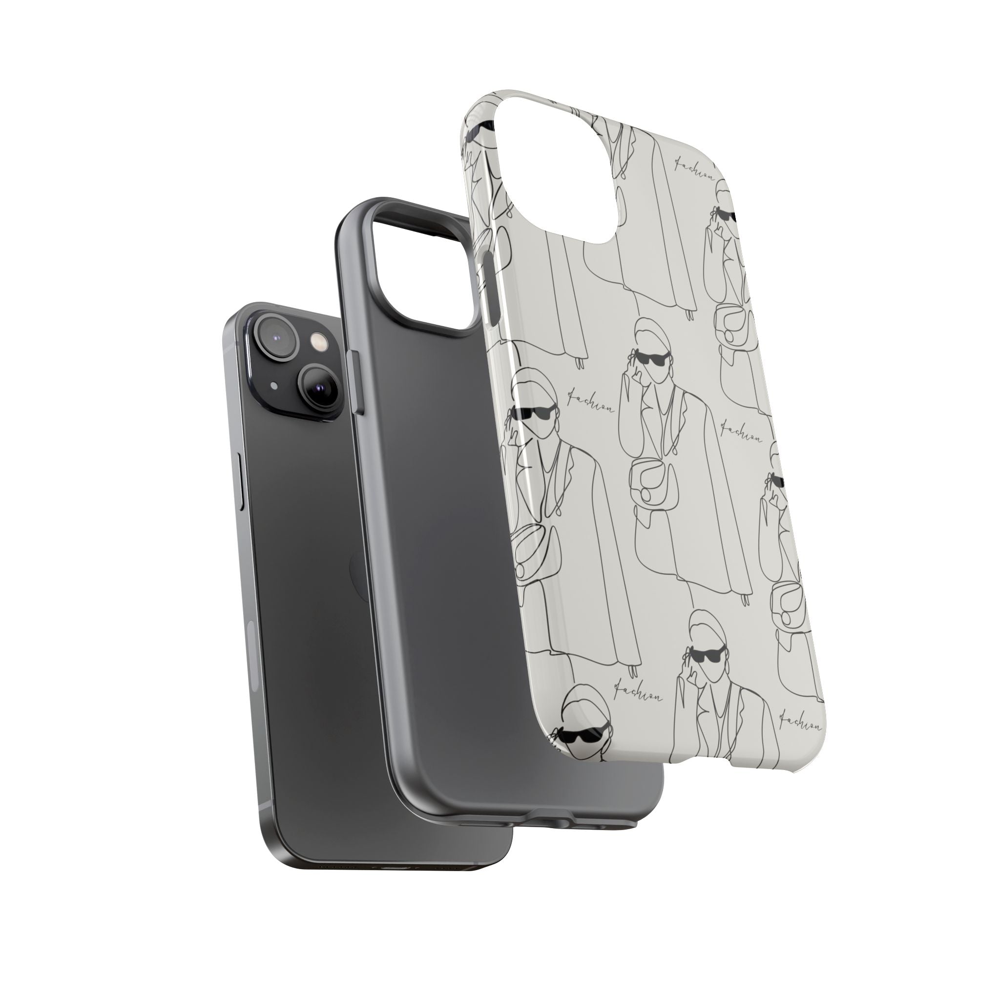 Fashion Sketch Phone Case — Minimalist Chic Designer Pattern