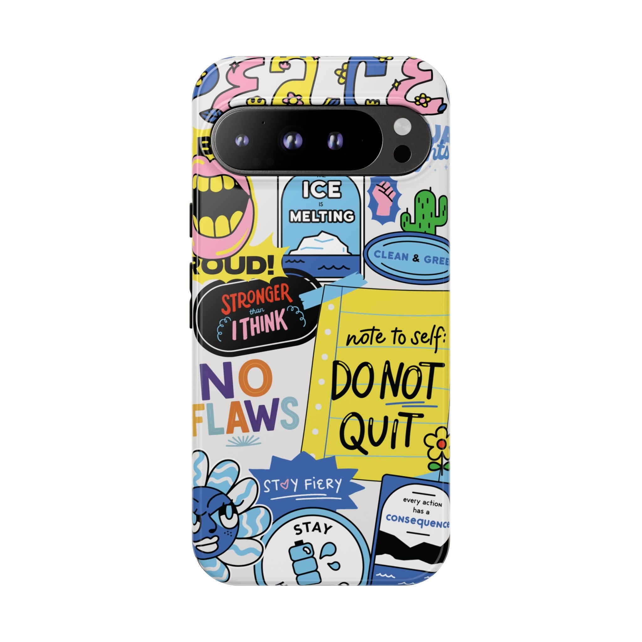 Sticker Collage Phone Case — Motivational "Do Not Quit" Protective Cover