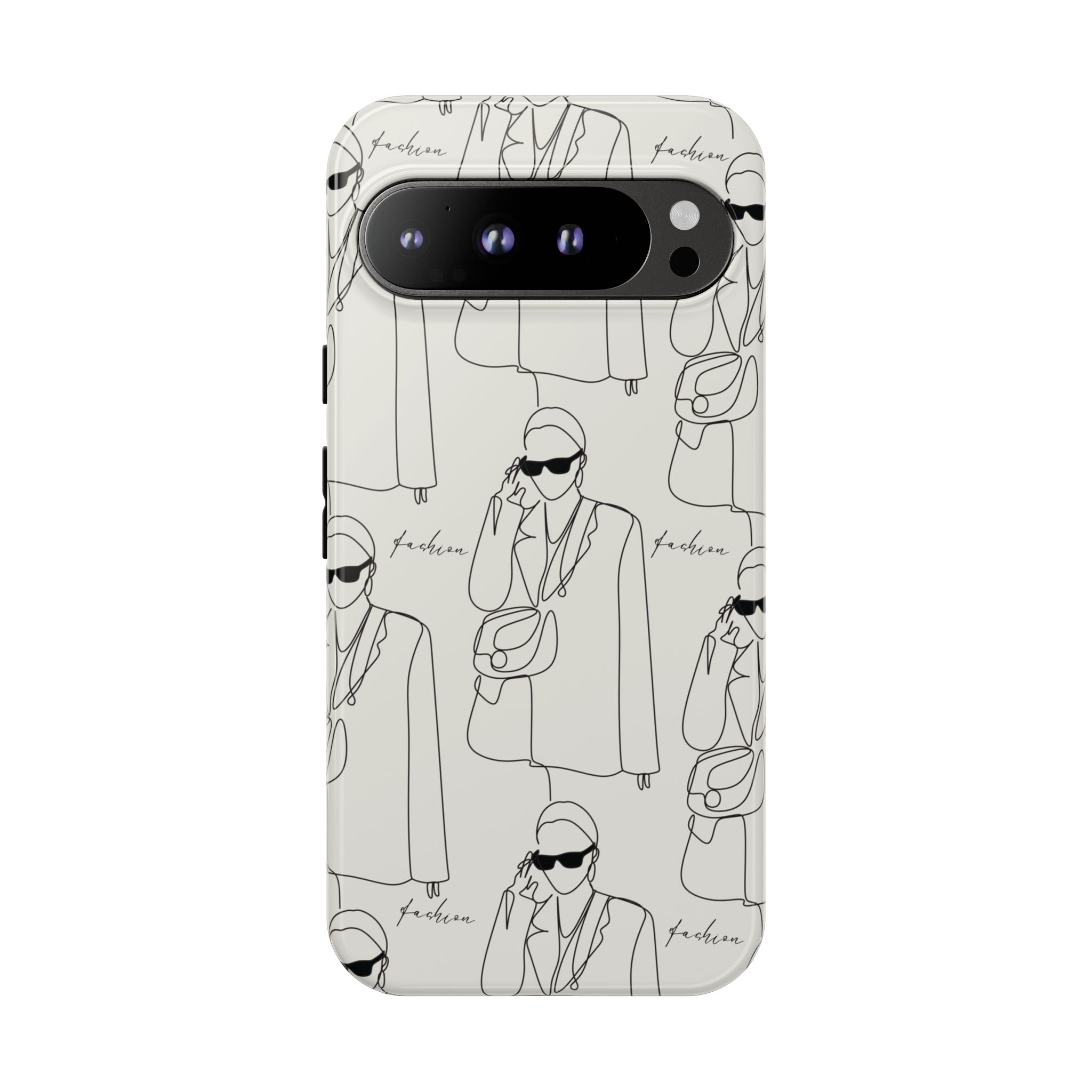Fashion Sketch Phone Case — Minimalist Chic Designer Pattern