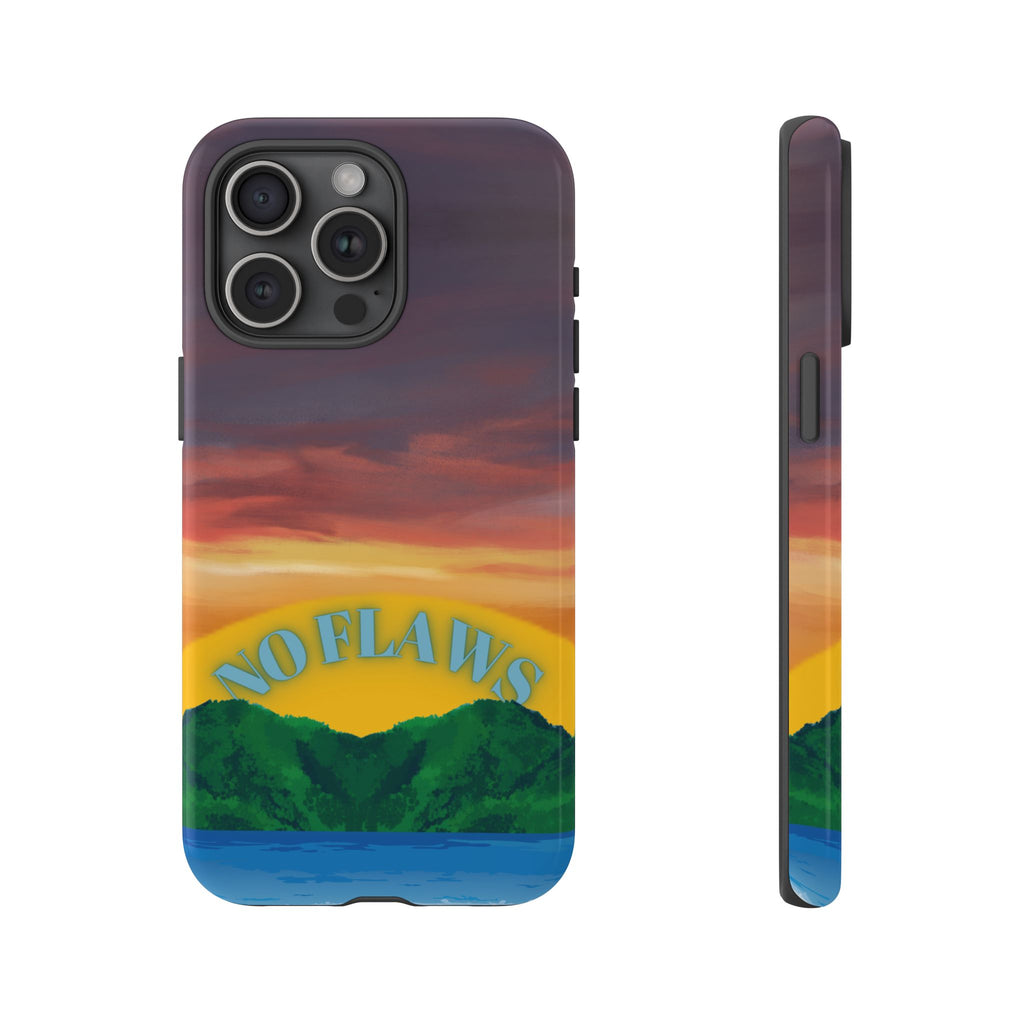 Sunset 'No Flaws' Tough Phone Case — Tropical Beach Protective Cover