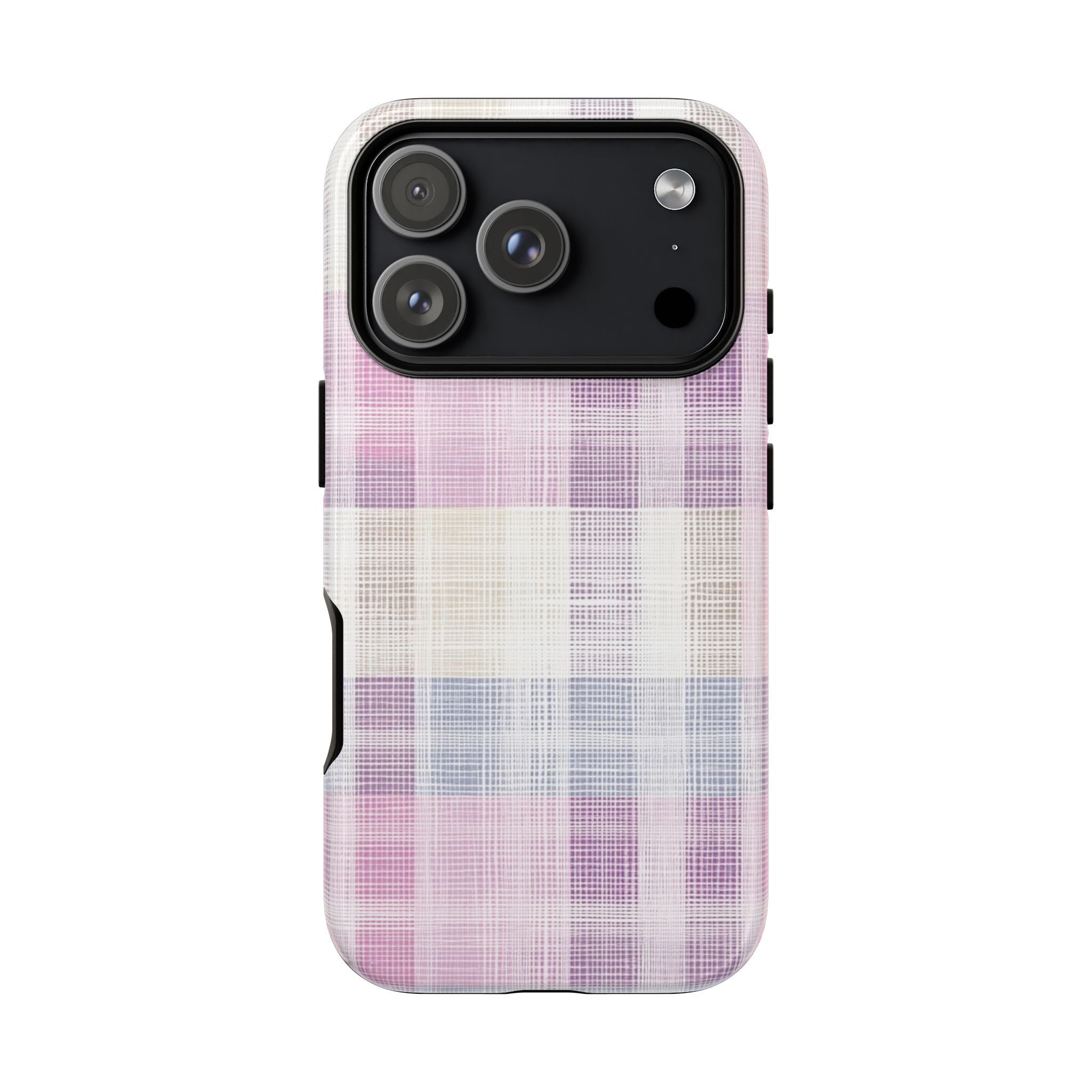 Pink Plaid Phone Case, Trendy Accessories, Birthday, Everyday Use, Tough Cases